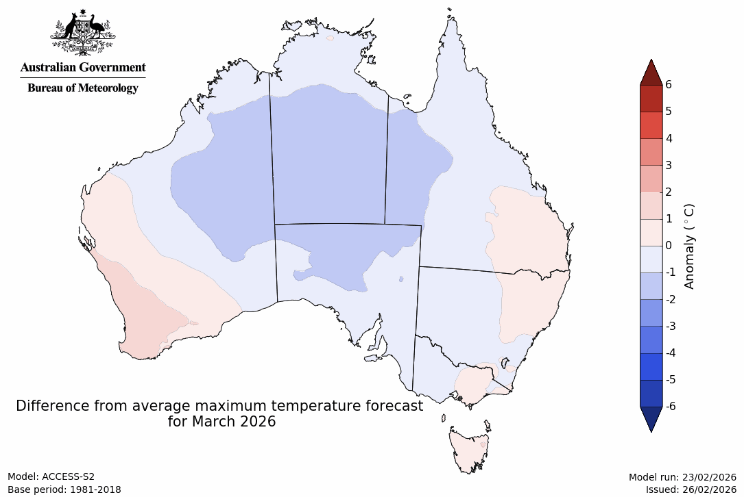 Maximum temperature – anomaly - First month
