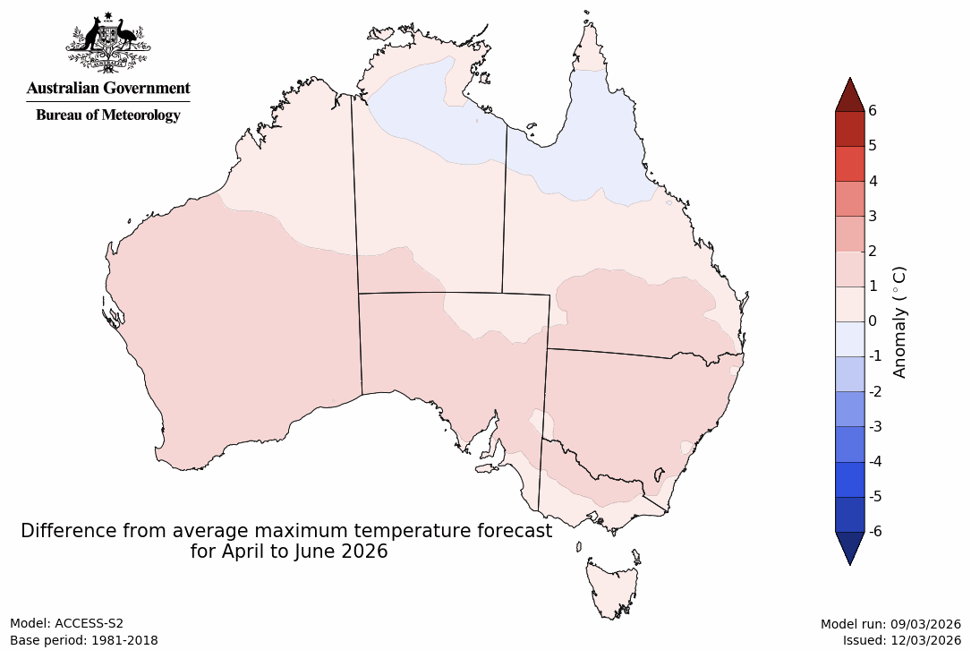Maximum temperature – anomaly - First three months
